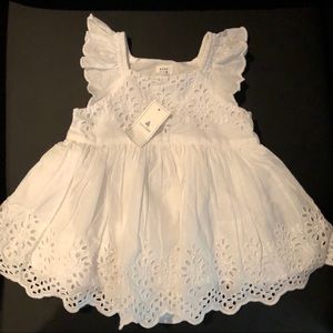 🏝 White Ruffled Baby Girl Dress